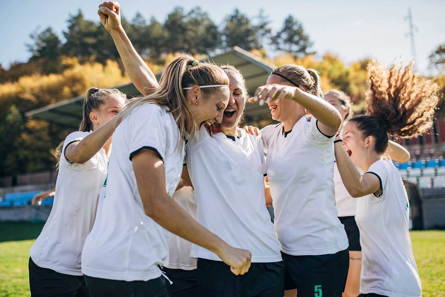 Soccer Team Celebrating