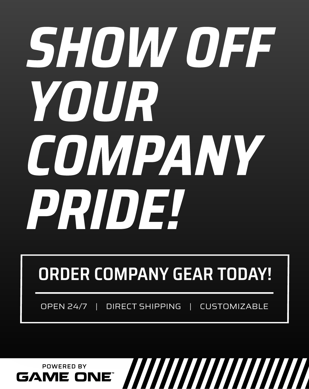Show off your company pride - Powered by Game One