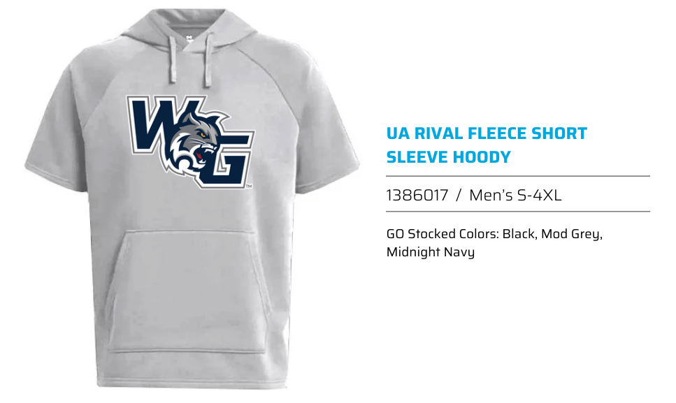 UA RIVAL FLEECE SHORT SLEEVE HOODY