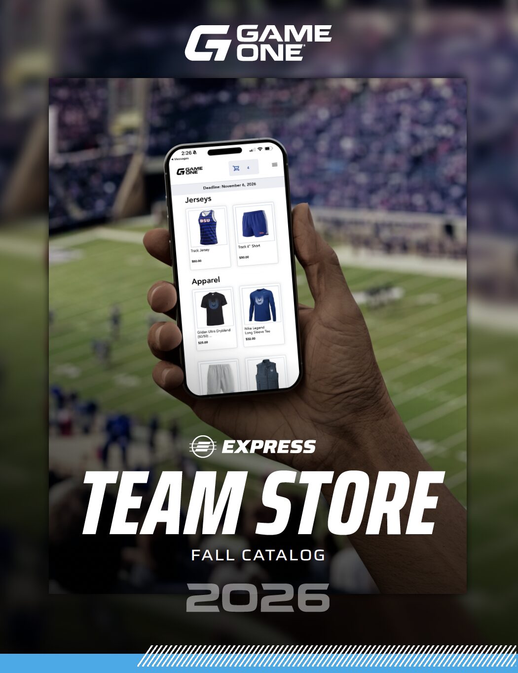 2026 Game One Fall Team Store Catalog